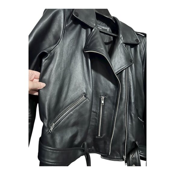 Quince Black Leather Moto Jacket XL - Picture 6 of 11